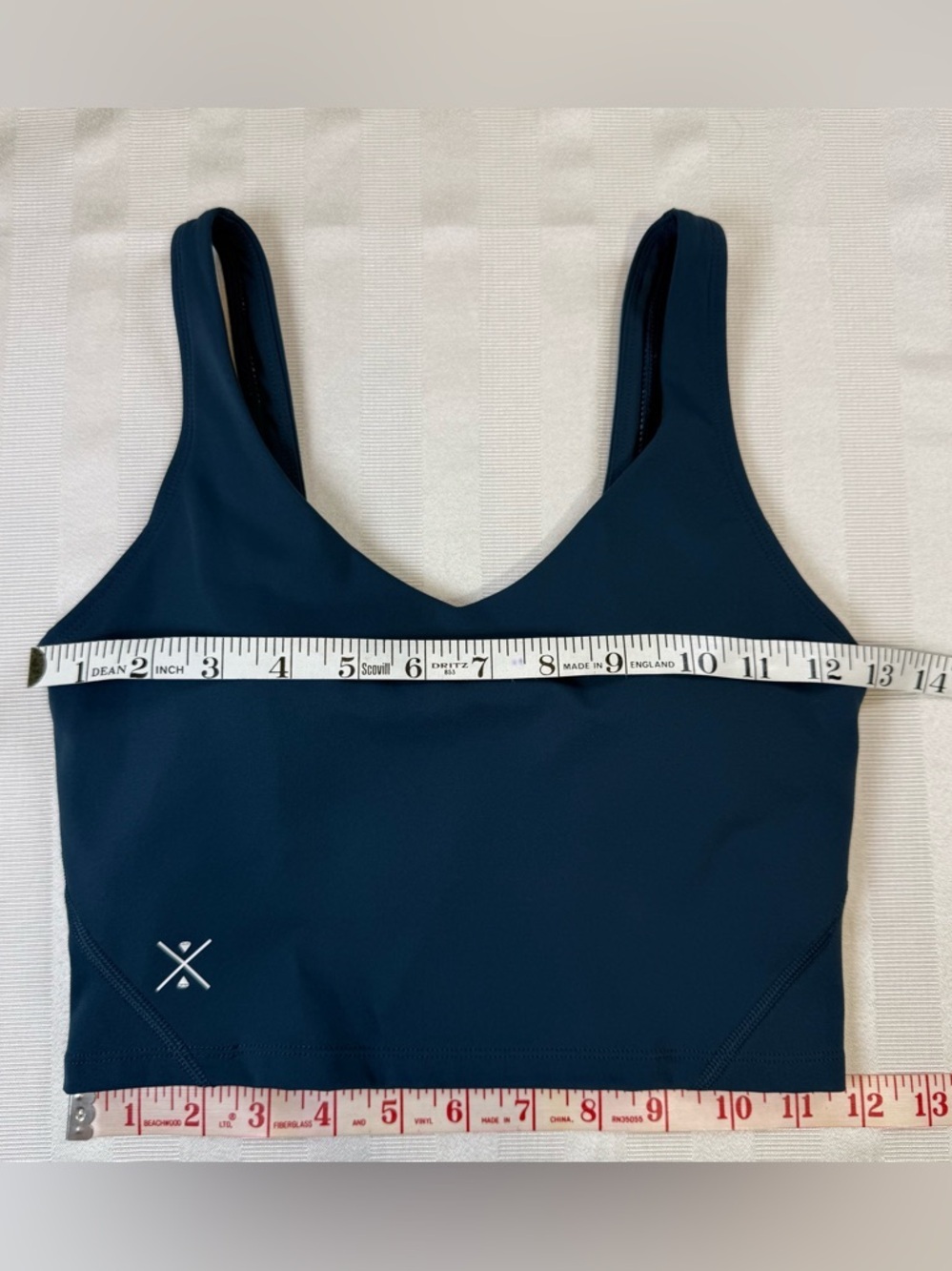Free Spirit Outlet XS Teal Blue Longline Sports Bra Crop Tank Athletic Top - Picture 4 of 9